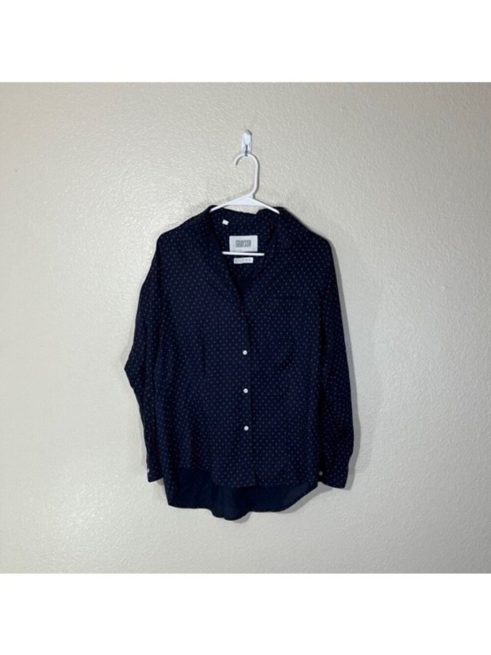 Grayson Shirt Womens 02 (Small) The Hero Long Sleeve Button Up Blue Pink Dotted